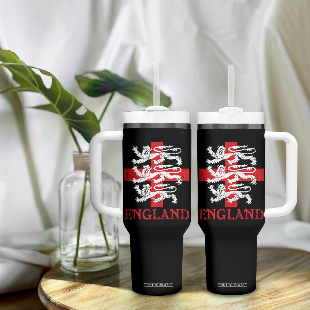 England Three Lions Symbol English Pride Souvenir Tumbler With Handle TS11 Print Your Wear