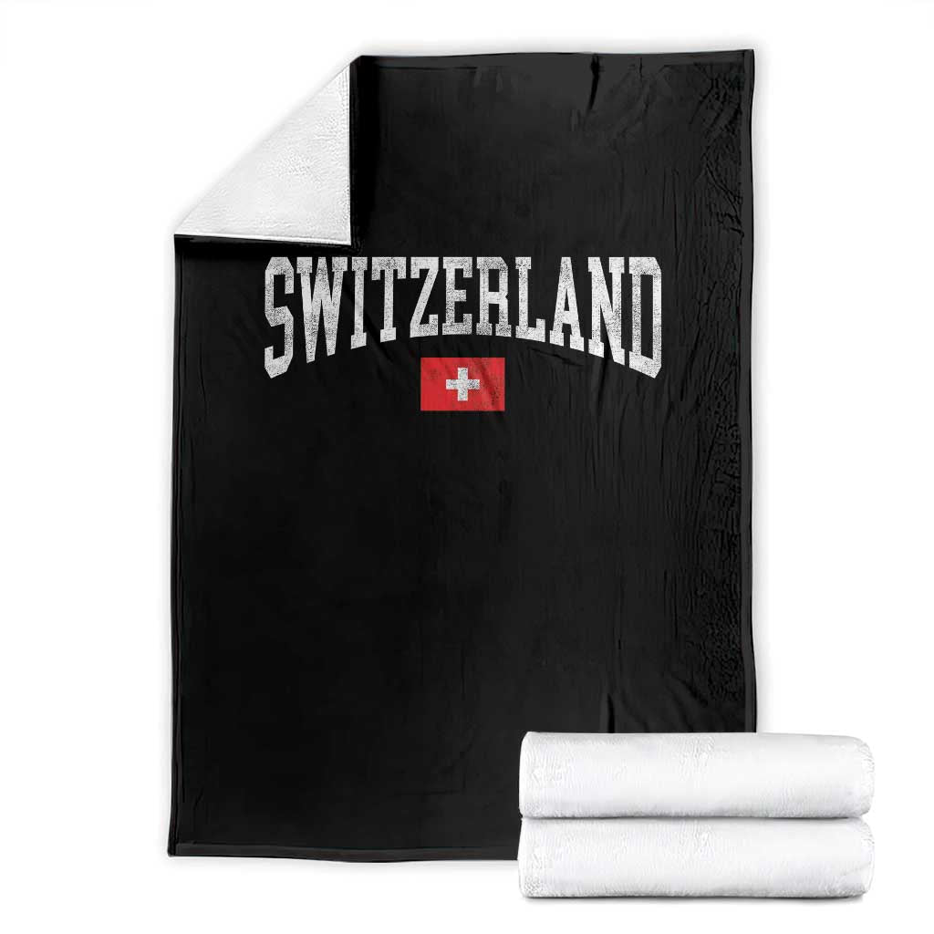 Vintage Switzerland National Pride The Swiss Cross Throw Blanket TS11 Black Print Your Wear