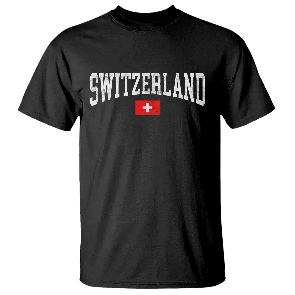 Vintage Switzerland National Pride The Swiss Cross T Shirt TS11 Black Print Your Wear