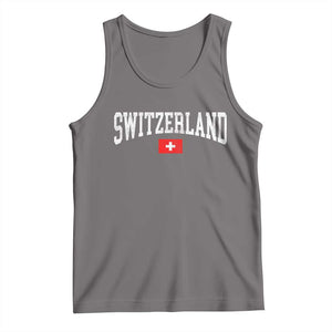Vintage Switzerland National Pride The Swiss Cross Tank Top TS11 Deep Heather Print Your Wear
