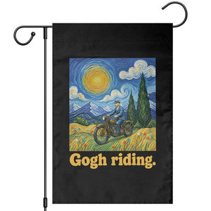 Gogh Riding Funny Motorcycle Biker Van Gogh Art Garden Flag