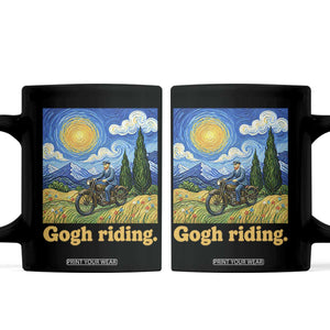 Gogh Riding Funny Motorcycle Biker Van Gogh Art Coffee Mug