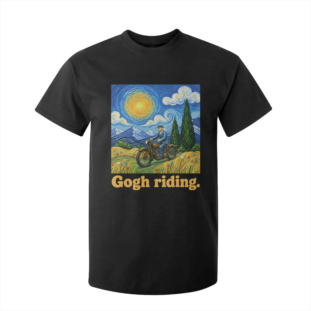 Gogh Riding Funny Motorcycle Biker Van Gogh Art T Shirt For Kid