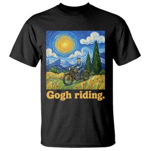 Gogh Riding Funny Motorcycle Biker Van Gogh Art T Shirt