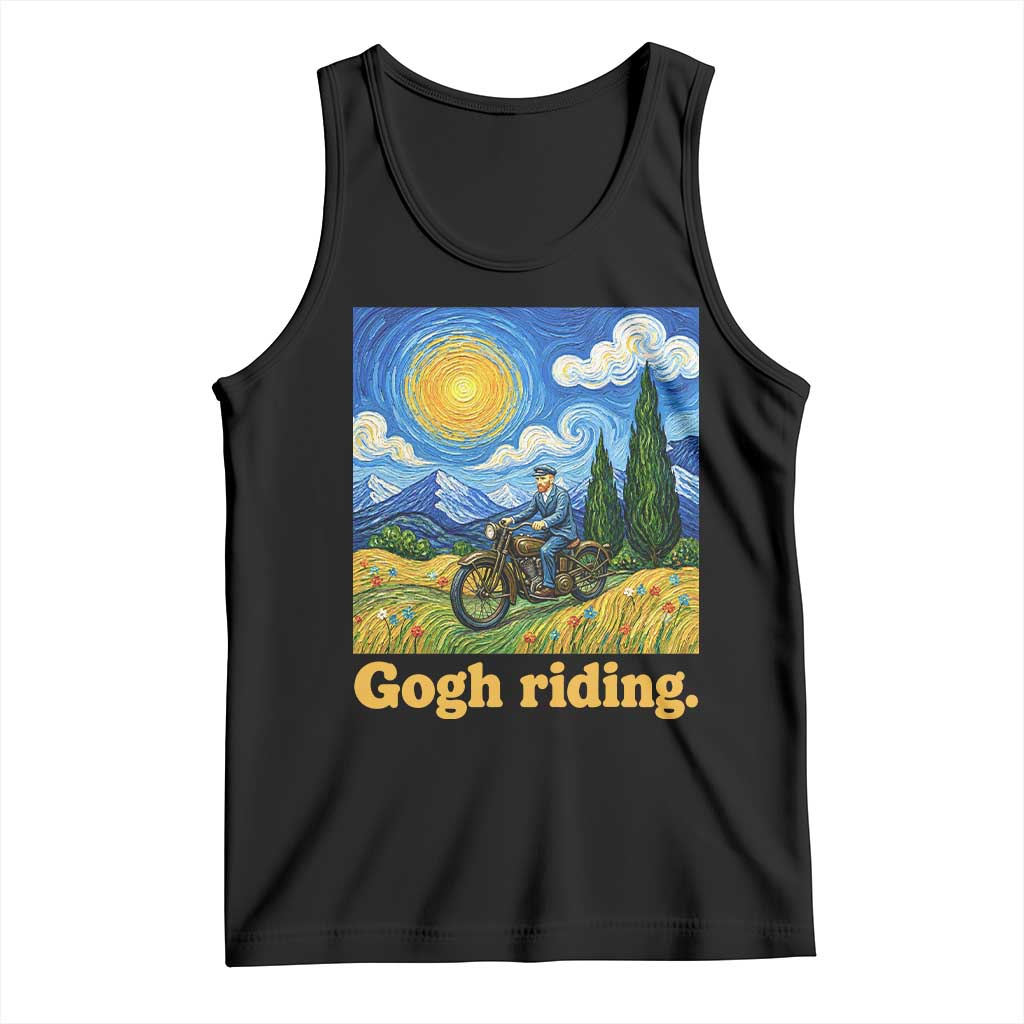Gogh Riding Funny Motorcycle Biker Van Gogh Art Tank Top