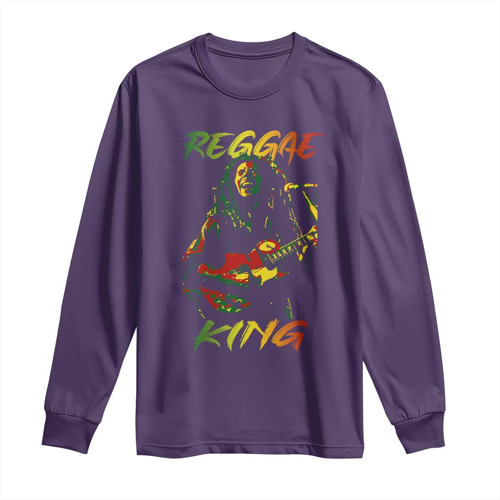 Legend Bob Long Sleeve Shirt Reggae King Music Rastafarian TS11 Purple Print Your Wear