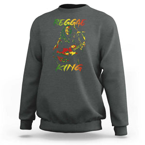 Legend Bob Sweatshirt Reggae King Music Rastafarian TS11 Dark Heather Print Your Wear