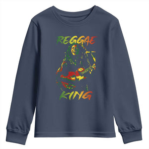 Legend Bob Youth Sweatshirt Reggae King Music Rastafarian TS11 Navy Print Your Wear