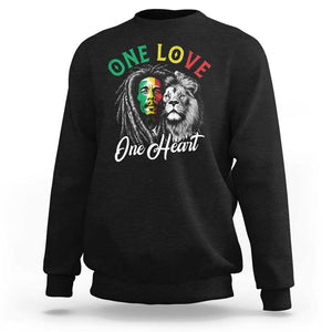 Reggae Legend Sweatshirt One Love One Heart Rastafarian Reggae Music Lion TS11 Black Print Your Wear