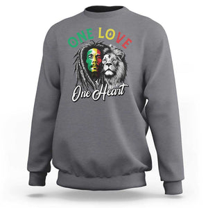 Reggae Legend Sweatshirt One Love One Heart Rastafarian Reggae Music Lion TS11 Charcoal Print Your Wear