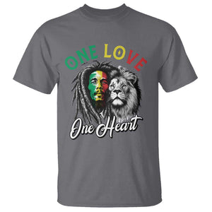 Reggae Legend T Shirt One Love One Heart Rastafarian Reggae Music Lion TS11 Charcoal Print Your Wear