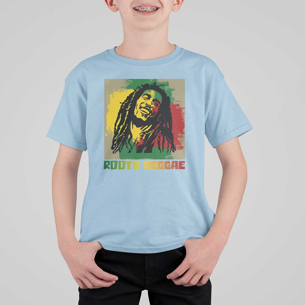 Legend Bob T Shirt For Kid Roots Reggae Rastafarian Music Jamaica TS11 Light Blue Print Your Wear