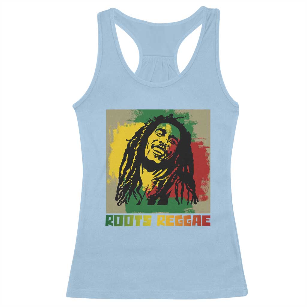 Legend Bob Racerback Tank Top Roots Reggae Rastafarian Music Jamaica TS11 Light Blue Print Your Wear