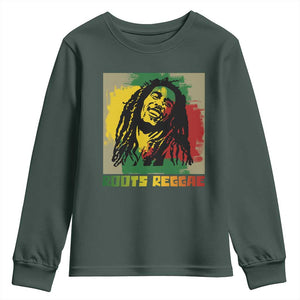 Legend Bob Youth Sweatshirt Roots Reggae Rastafarian Music Jamaica TS11 Dark Forest Green Print Your Wear