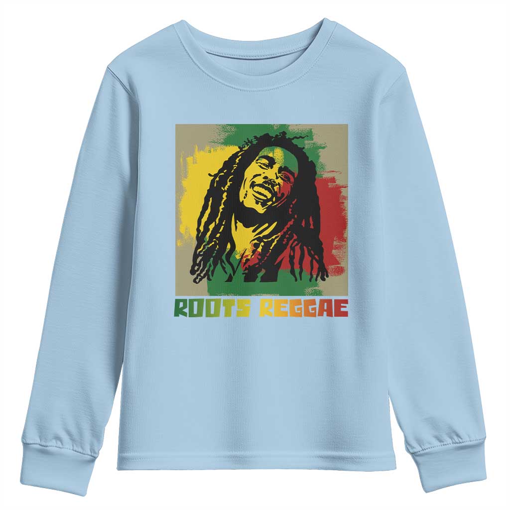 Legend Bob Youth Sweatshirt Roots Reggae Rastafarian Music Jamaica TS11 Light Blue Print Your Wear