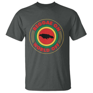 Reggae On World Off T Shirt Rasta Music Rastafarian Jamaica TS11 Dark Heather Print Your Wear