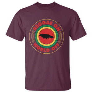 Reggae On World Off T Shirt Rasta Music Rastafarian Jamaica TS11 Maroon Print Your Wear