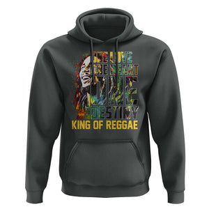 Legend Bob Hoodie One Love Heart Destiny King Of Reggae TS11 Dark Heather Print Your Wear