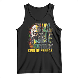 Legend Bob Tank Top One Love Heart Destiny King Of Reggae TS11 Black Print Your Wear