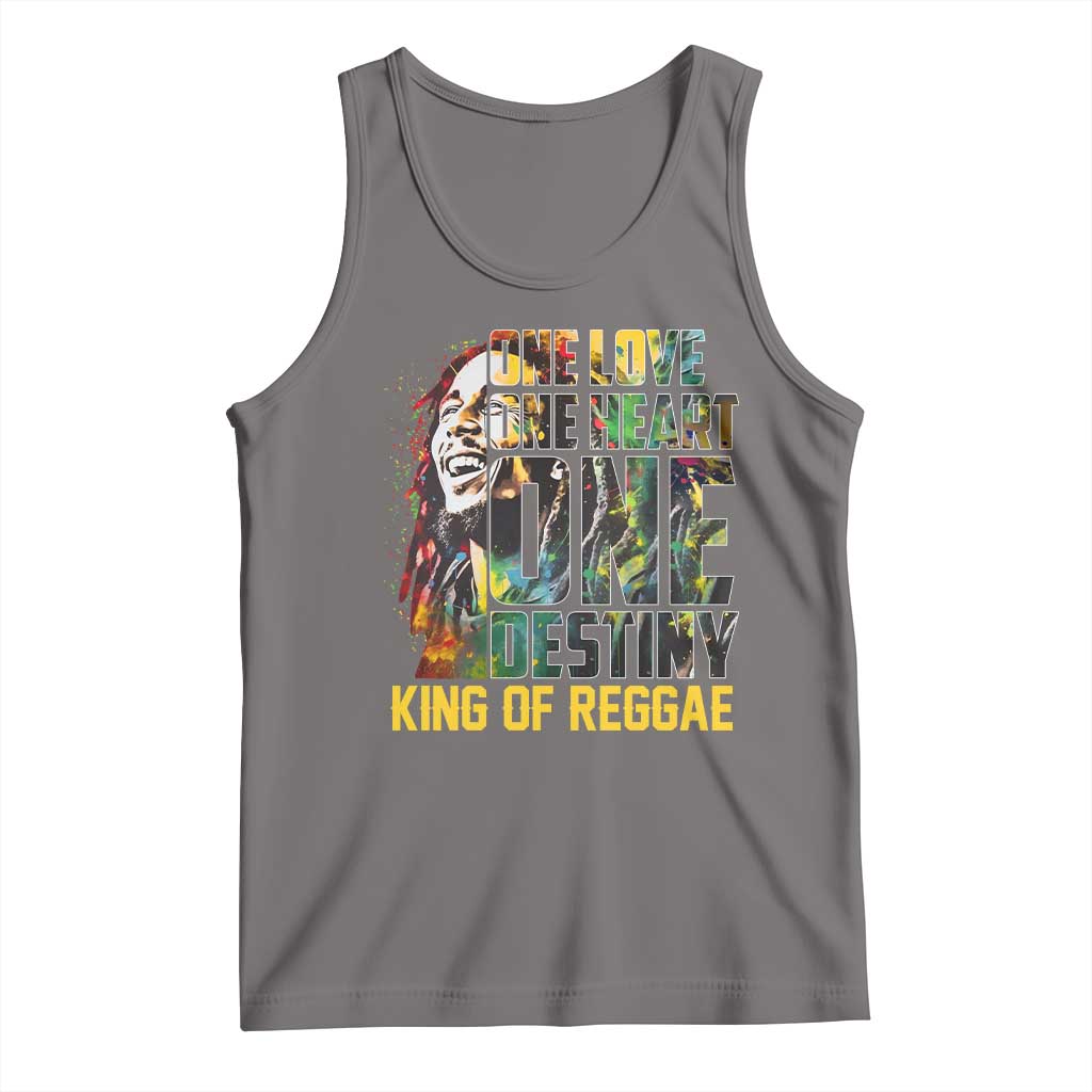 Legend Bob Tank Top One Love Heart Destiny King Of Reggae TS11 Deep Heather Print Your Wear