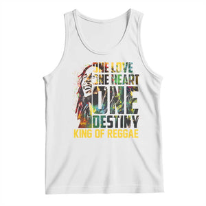 Legend Bob Tank Top One Love Heart Destiny King Of Reggae TS11 White Print Your Wear