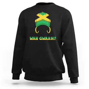 Jamaican Girl Sweatshirt Wah Gwaan Jamaica Flag TS11 Black Print Your Wear