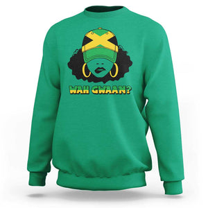 Jamaican Girl Sweatshirt Wah Gwaan Jamaica Flag TS11 Irish Green Print Your Wear