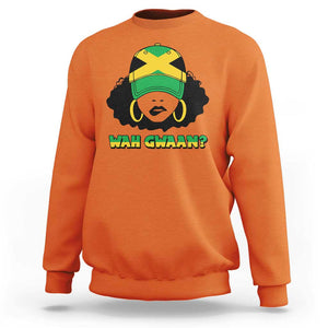 Jamaican Girl Sweatshirt Wah Gwaan Jamaica Flag TS11 Orange Print Your Wear