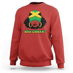 Jamaican Girl Sweatshirt Wah Gwaan Jamaica Flag TS11 Red Print Your Wear