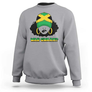 Jamaican Girl Sweatshirt Wah Gwaan Jamaica Flag TS11 Sport Gray Print Your Wear