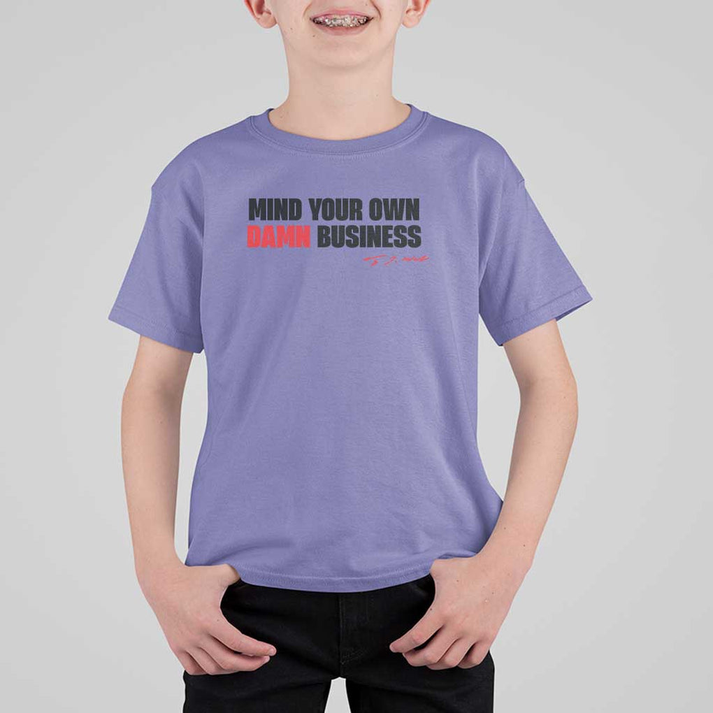 Funny Walz T Shirt For Kid Mind Your Own Damn Business TS11 Violet Print Your Wear