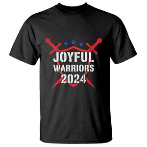 Harris Walz 2024 T Shirt Joyful Warriors Vintage Sword Shield TS11 Black Print Your Wear