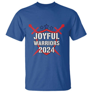 Harris Walz 2024 T Shirt Joyful Warriors Vintage Sword Shield TS11 Royal Blue Print Your Wear