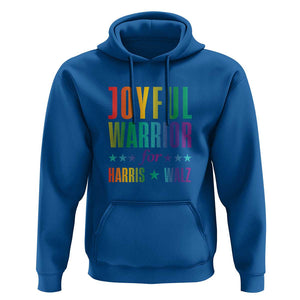 Joyful Warrior For Harris Walz Hoodie LGBT Rainbow Flag Star Kamala Support TS11 Royal Blue Print Your Wear