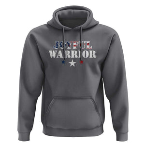 Harris Walz 2024 Hoodie Joyful Warrior American Flag Political Stars TS11 Charcoal Print Your Wear