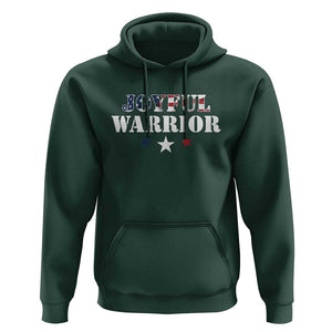 Harris Walz 2024 Hoodie Joyful Warrior American Flag Political Stars TS11 Dark Forest Green Print Your Wear