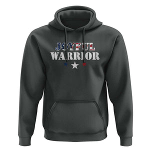 Harris Walz 2024 Hoodie Joyful Warrior American Flag Political Stars TS11 Dark Heather Print Your Wear