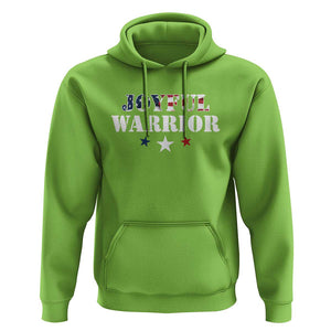 Harris Walz 2024 Hoodie Joyful Warrior American Flag Political Stars TS11 Lime Print Your Wear