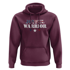 Harris Walz 2024 Hoodie Joyful Warrior American Flag Political Stars TS11 Maroon Print Your Wear