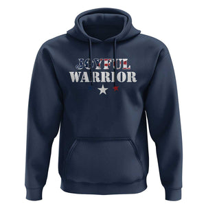 Harris Walz 2024 Hoodie Joyful Warrior American Flag Political Stars TS11 Navy Print Your Wear