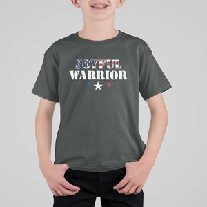 Harris Walz 2024 T Shirt For Kid Joyful Warrior American Flag Political Stars TS11 Dark Heather Print Your Wear