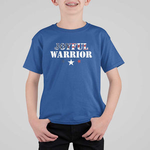 Harris Walz 2024 T Shirt For Kid Joyful Warrior American Flag Political Stars TS11 Royal Blue Print Your Wear