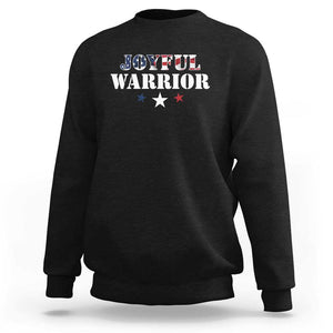 Harris Walz 2024 Sweatshirt Joyful Warrior American Flag Political Stars TS11 Black Print Your Wear