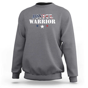 Harris Walz 2024 Sweatshirt Joyful Warrior American Flag Political Stars TS11 Charcoal Print Your Wear