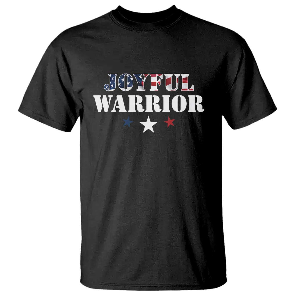 Harris Walz 2024 T Shirt Joyful Warrior American Flag Political Stars TS11 Black Print Your Wear