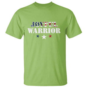 Harris Walz 2024 T Shirt Joyful Warrior American Flag Political Stars TS11 Lime Print Your Wear