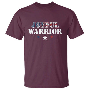 Harris Walz 2024 T Shirt Joyful Warrior American Flag Political Stars TS11 Maroon Print Your Wear