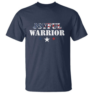 Harris Walz 2024 T Shirt Joyful Warrior American Flag Political Stars TS11 Navy Print Your Wear