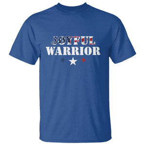 Harris Walz 2024 T Shirt Joyful Warrior American Flag Political Stars TS11 Royal Blue Print Your Wear