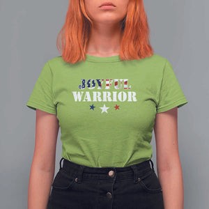 Harris Walz 2024 T Shirt For Women Joyful Warrior American Flag Political Stars TS11 Lime Print Your Wear